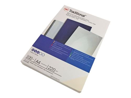 GBC Traditional - A4 (210 x 297 mm) - blanc - 220 g/m² - 100 unités couverture à reliure