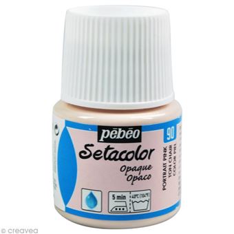 Peinture tissu Setacolor Pébéo - Opaque - Blanc - 250 ml - Peinture tissu  Setacolor - Creavea