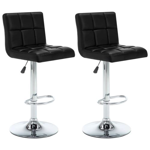 Vidaxl - Tabourets De Bar Noirs En Similicuir (Lot De 2) - Image 2
