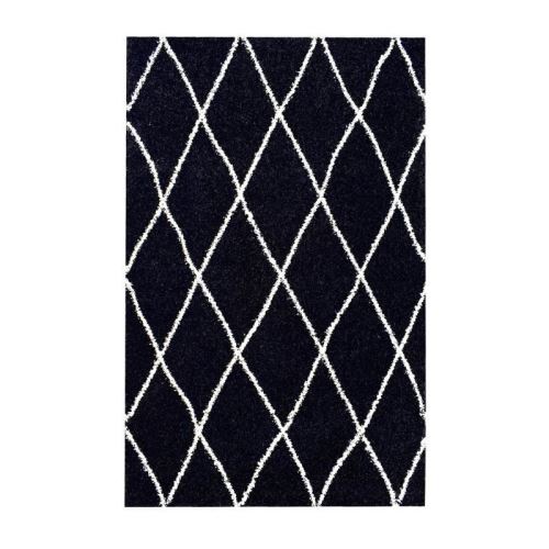 ASMA Tapis de salon Shaggy Berbere - 100% polypropylene - 120x160 cm - Noir