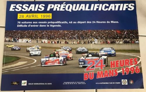 24H du Mans - 1996 - Essais Préqualificatifs - AFFICHE État correct - N/A reconditionné disponible sur Fnac
