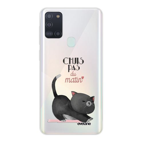 Coque pour Samsung Galaxy A21S 360 intégrale transparente Chuis pas du matin Ecriture Tendance Design [Evetane®]