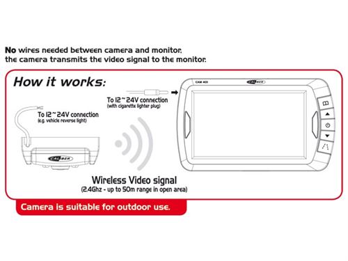 Caméra de Recul Sans Fil avec Écran de 4,3 pouces - Pour Voiture et  Camping-car - Étanche (CAM401)