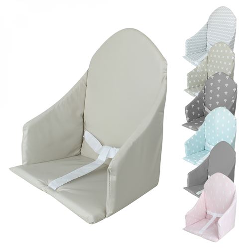 Coussin d'assise universel Miam avec harnais pour chaise haute bébé - Beige uni