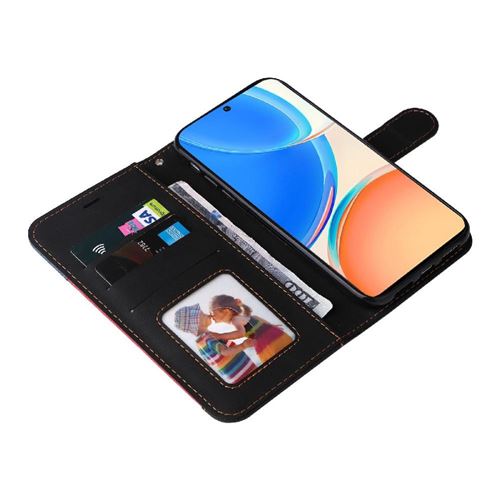 Housse Portefeuille Flip En Cuir Pour Honor X8 - Couleur Noir - Marque SDTEK - Neuf Sous Emballage