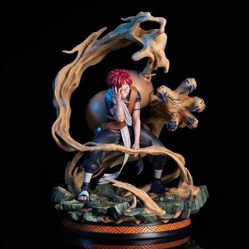 Figurine ALLBIZ Naruto Combat Gardien Spéciaux d'action Bouclier Gaara Scène d'action Modèle De Collection Jouet 22cm