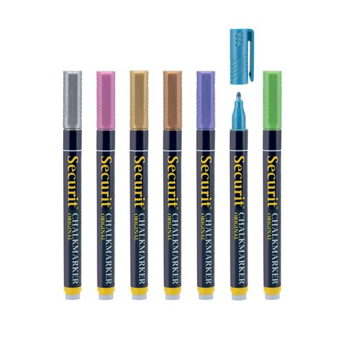 Feutres craie metallic - 7 crayon - mine de 1-2mm - Securit