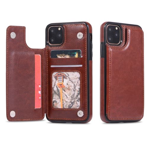 Coque de cuir avec multi-fente pour Apple iPhone 11 Pro 5.8 - Brun