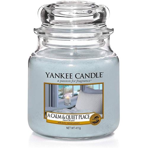 Yankee Candle - Bougie jarre en verre senteur havre de paix Moyen modèle