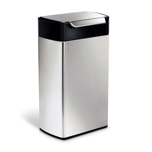 Simplehuman CW2020 Poubelle Rectangulaire à Touch-Bar Acier Inoxydable Brossé/Métal