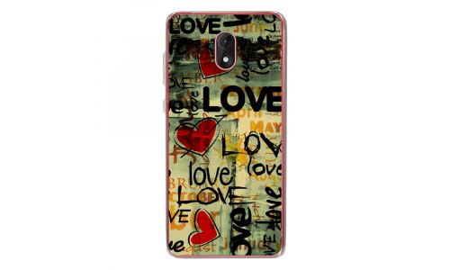 Coque souple pour Wiko Lenny 5 avec impression Motifs Love Vintage