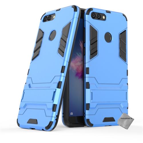 Housse etui coque rigide anti choc pour Huawei P Smart avec verre trempe - BLEU CLAIR