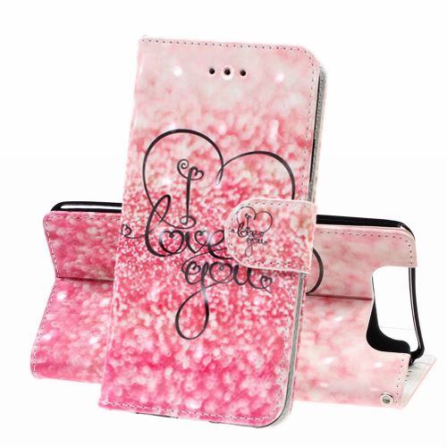 Etui en PU impression de motif de décor de tache lumineuse je t'aime avec support pour votre Samsung Galaxy A80/A90