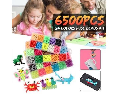 TEMPSA 24 Couleurs 6500 Perles de Recharge Pour Aquabeads et Beados Art Crafts Jouets Pour Enfants Perles Classiques et Bijoux