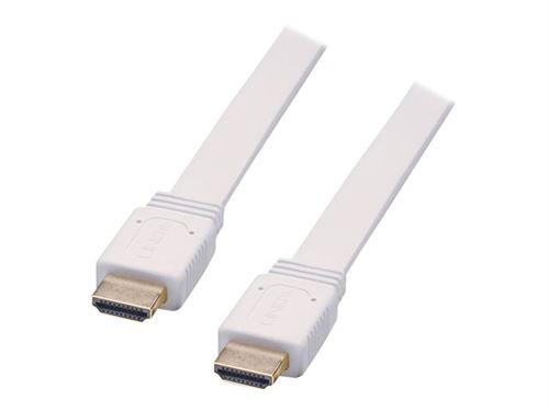 Lindy Premium - HDMI-kabel - HDMI male naar HDMI male - 2 m - beschermd - wit - vlak