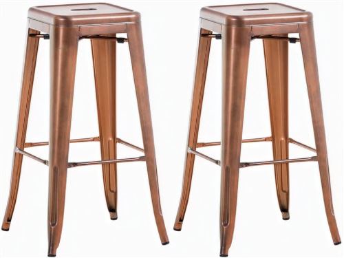 CLP Lot de 2 tabourets de bar Joshua , Cuivre