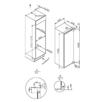 Réfrigérateurs 1 porte 286L Froid Brassé ROSIèRES 54cm F, RBOP3683N