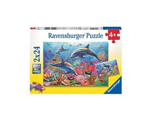 Puzzle 24 Pièces : 2 Puzzles - Monde Sous-Marin, Ravensburger