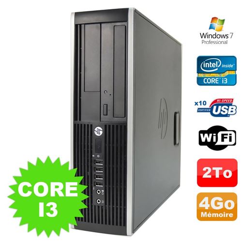 Pc hp compaq elite 8100 sff intel core i3-530 4go disque 2000go dvd wifi w7