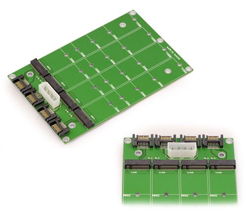 Adaptateur pour 1 à 4 M2 (NGFF) vers SATA 3 Supporte 5 formats Pour SSD M2 de type SATA