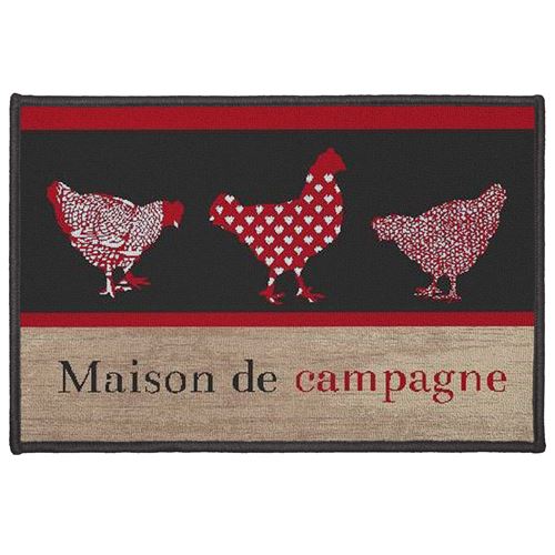 tapis deco rectangle 40 x 60 cm imprime maison de campagne