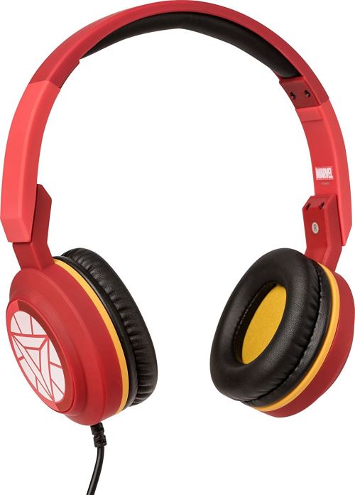 Tribe Marvel - Casque On Ear Stéréo Audio Pliable avec Microphone I Gaming Headset, Smartphone, PC, PS4 e Xbox - Iron man