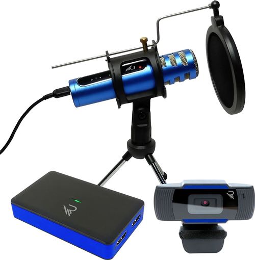 Pack d'accessoire Raiden Stream pack por pour console PS5 / Xbox Serie X/S / PS4 / Xbox One / Nintendo sWitch et PC - Pack pour youtubers avec boitier de capture vidéo, webcam et micro