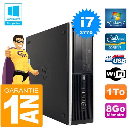 Pc hp compaq 8300 sff core i7-3770 ram 8go disque 1 to graveur dvd wifi w7 État correct - Hewlett-Packard reconditionné disponible sur Fnac