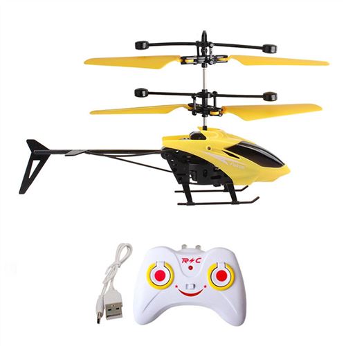 Hélicoptère radio commandé Rx118 Infrarouge Induction pour enfants - Jaune
