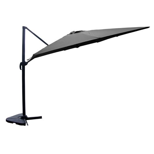 Cesare parasol gris déporté rectangle 3 x 4 m