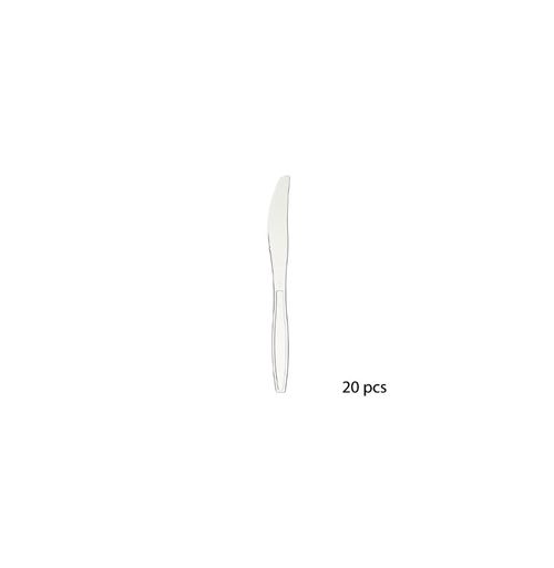 Lot de 20 Couteaux Plastique Express 19cm Transparent