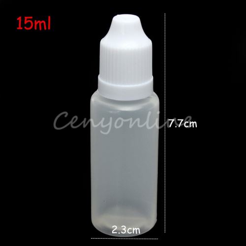 5pcs vide flacon compte-gouttes en plastique compressible vide liquide pour les yeux 15 ml
