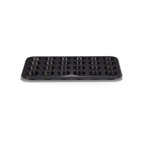 PATISSE Plaque a muffins antiadhésif en acier revetu - 24 cavités - 35 x 28 cm - Noir