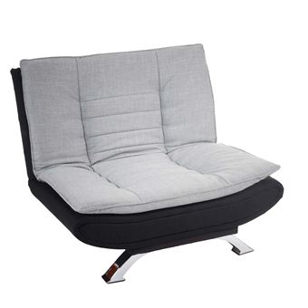 Fauteuil Lissabon, fauteuil de salon, tissu gris / noir ...