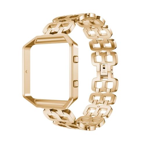 Bracelet en métal élégant cadre de la sangle en acier inoxydable 8-forme or pour votre Fitbit Blaze