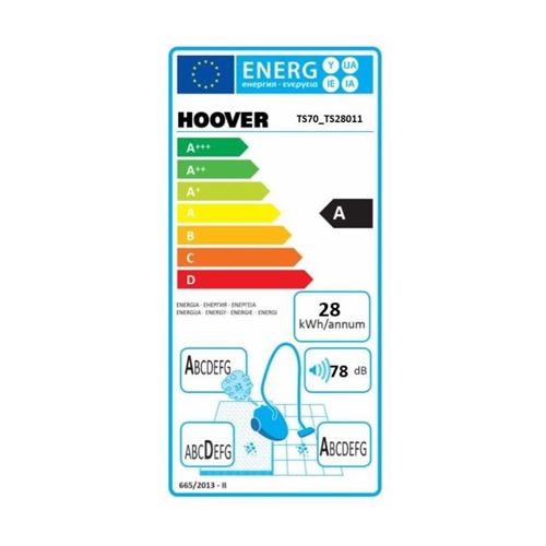 Hoover Ts70_ts28 Aspirateur Traineau Avec Sac Thunder Space Hoover Ts70 _ tS28 – Aspirateur (700 W, A, 28 kWh