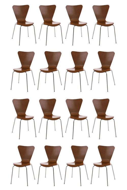 Lot de 16 chaises visiteur empilables Calisto , Marron