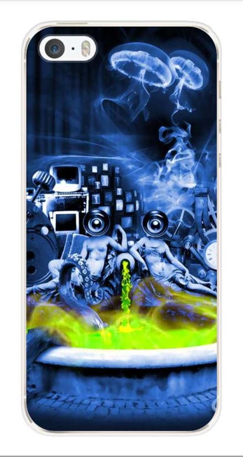 Coque en silicone imprimée compatible iPhone 5 iPhone 5S Fontaine