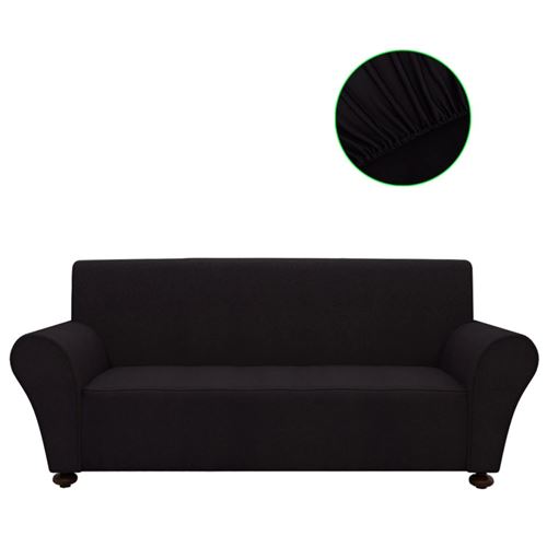 vidaXL housse de canapé en polyester jersey extensible noir