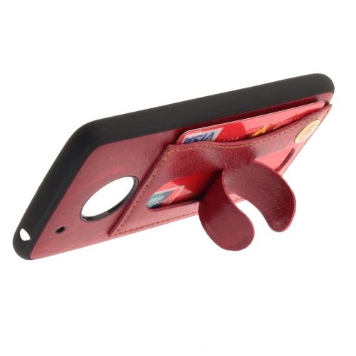 Motorola Moto G5 Housse Etui Cuir PU Texture Litchi Rouge ALS58513