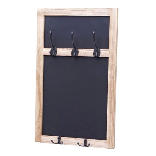 Portemanteau mural MENDLER HWC-C51, tableaux noirs, 55x34cm brun naturel, shabby