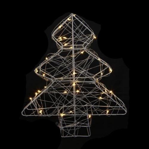 Sapin métal - 25x6x30 cm - 40 mini led blanc chaud 5dma170ww