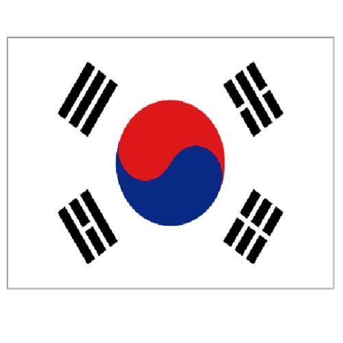 Supportershop-Drapeau Corée du Sud polyester avec 2 oeillets métalliques - 150 x 90 cm