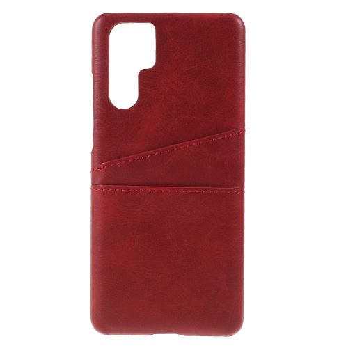 Etui en PU double emplacement pour cartes rouge pour votre Huawei P30 Pro