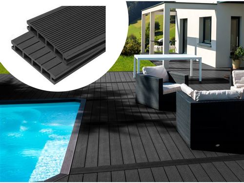 Pack 10 m² - Lames de terrasse composite alvéolaires - Ardoise
