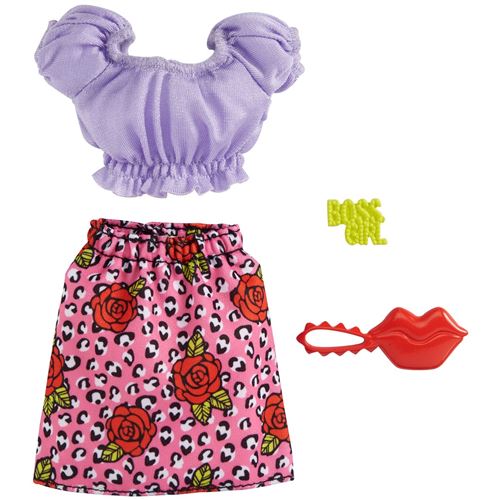 Barbie Boss Girl Fashion Pack - GRB96 - Jupe à fleur + Top violet + 2 accessoires