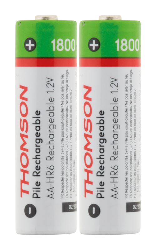 Thomson - Pack De 2 Piles Rechargeables Hr06 Aa 1800 Mah