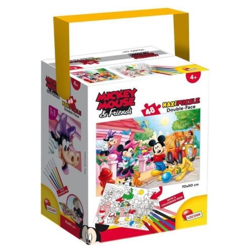 Lisciani puzzle double face a colorier en coffret mickey lisciani giochi