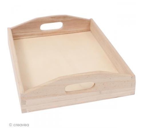 Plateau en bois à décorer - Moyen modèle - 26,5 cm