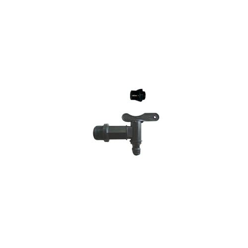 Petit robinet raccord - L 65 x P 120 x H 75 mm - noir - PEHD
